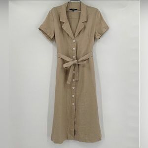 Quince Button Front Linen Dress